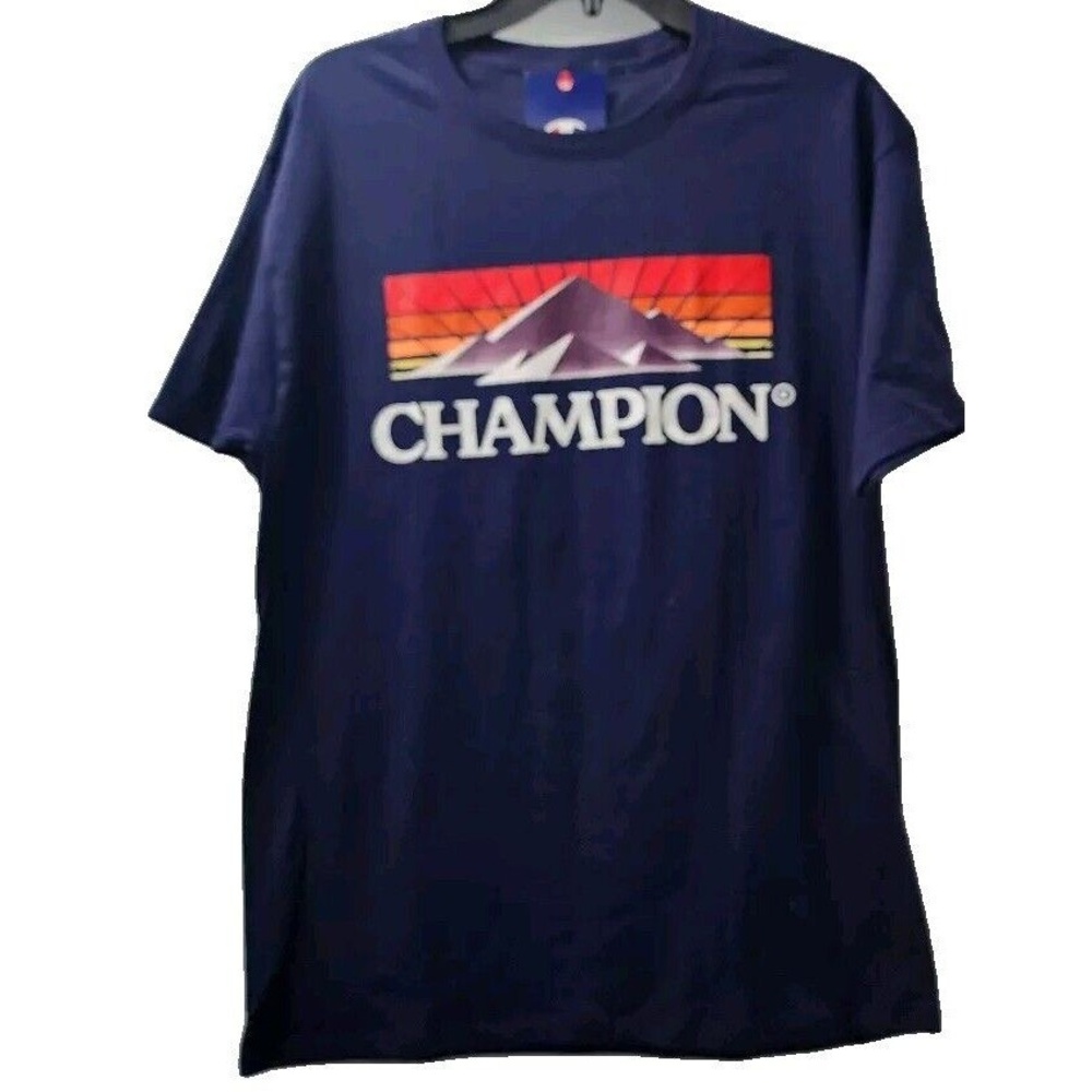 Champion Athletic Navy Classic Graphic Tee T-Shirt Short Sleeve Medium